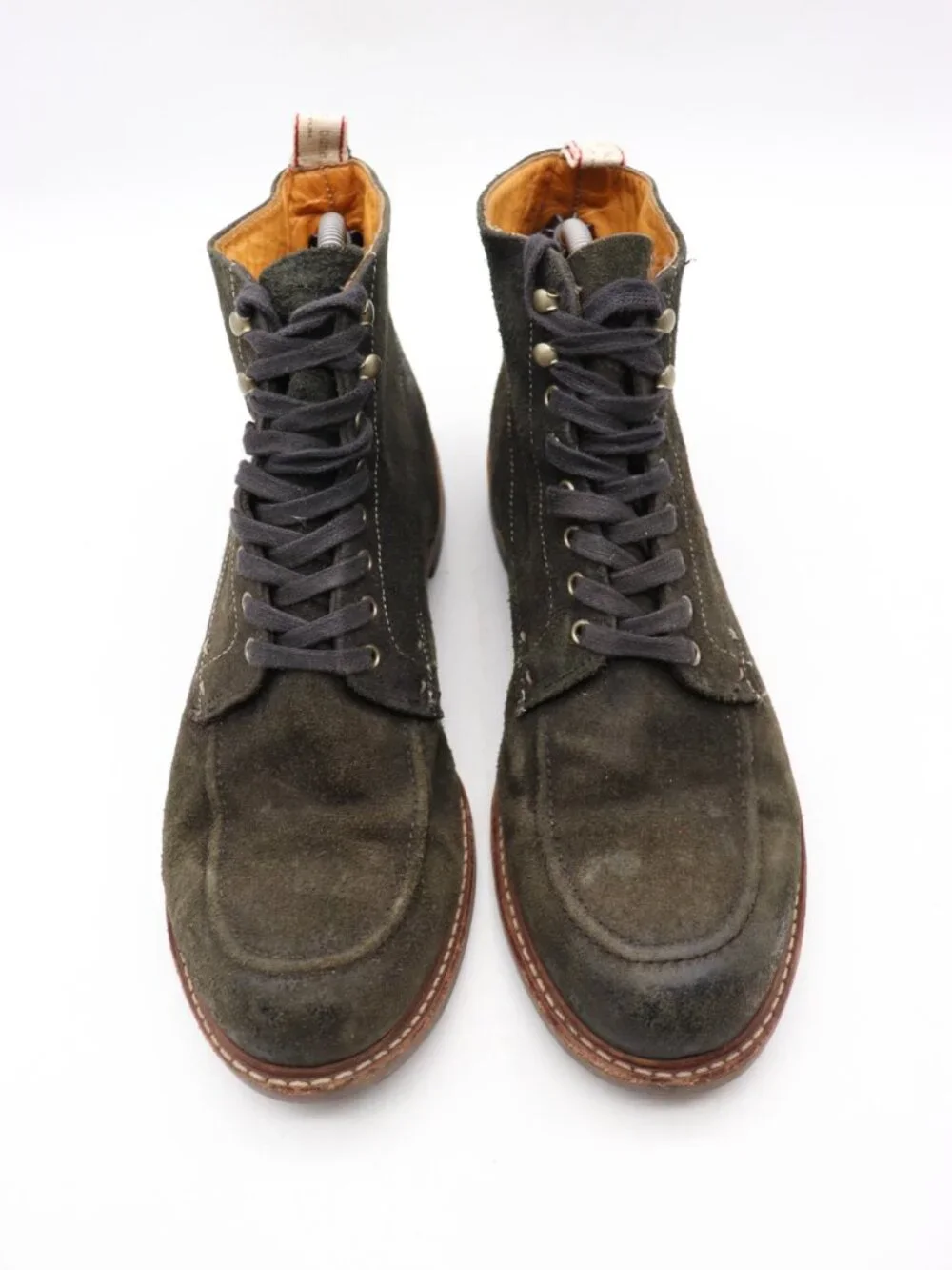 Rag & Bone Rowan Boot Men's Size 12 M Olive Green Suede Handmade USA Lace Up